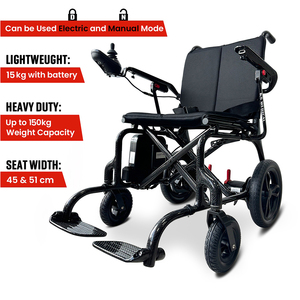 Silla de Ruedas Eléctrica de Fibra de Carbono para Personas con Discapacidad KSM-507P, Carga Máxima 160 kg, con Motor sin Escobillas de 500 Vatios y Batería de Litio de 20 Ah - Product Image 5