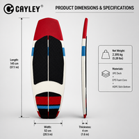 CAYLEY Planche de surf légère et portable pour la plage, durable, pour la pratique du surf et des sports nautiques en mer pour adultes et enfants