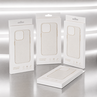 Boîte en papier plate et mince de luxe avec logo personnalisé imprimé or, écologique, avec languette de suspension, pour emballage de téléphones portables et d'appareils photo, idéale pour la vente au détail