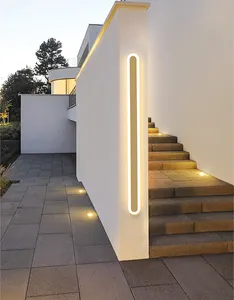 Black Nordic Design Decorative Classic Aluminium Acrylic Wall Lamp Long Strip Led Wall Lamp Minimalist Ip65 Wall Light