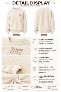Sweat-shirt personnalisé brodé pour femme, col rond, pull-over, logo personnalisé, fabricant OEM ODM - Product Image 2