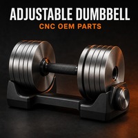 Pièces d'haltères réglables sur mesure, disques de poids en acier, mécanisme de verrouillage à cadran, fabricant OEM CNC