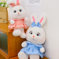 Adorable tenue de marin pour lapin en peluche, jouet en peluche doux et moelleux, lapin blanc en peluche