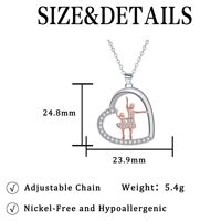 Collier avec pendentif ballerine personnalisé avec logo, bijoux de danse pour mère et fille, collier en zircon bicolore en forme de cœur, cadeau pour danseuse