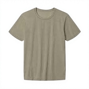 Men's Olive <b>Green</b> O-Neck Short Sleeve Cotton T-<b>Shirt</b> Regular Fit Casual Jersey Knit Solid Color Blank Design - Product Image 2