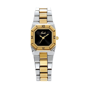 Reloj octogonal de dos tonos en oro y plata para mujer, reloj de pulsera de cuarzo con pulsera de metal para oficina - Product Image 2