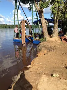 Kleine Goudzoekers Graven 10 Meter Diep Baggergoud Uitrusting Waterketting Emmer Zand Plukken Gouden Boot