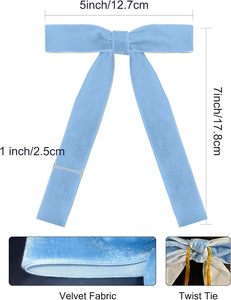 Penjualan Langsung Pabrik 24pcs Pita Beludru Biru Muda Hiasan Pohon Natal Klasik Tradisional Dekorasi Karangan Bunga Garland - Product Image 2