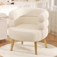 Canapé-lit en tissu Sherpa Teddy de style scandinave moderne Chaise simple pour chambre à coucher Salon Bar Mobilier pour maison et hôtel
