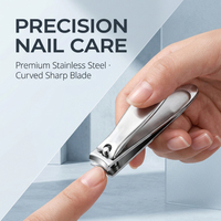 Coupe-ongles professionnels à levier large et arrondi, repose-pouce plat, en acier inoxydable brossé, option logo personnalisé, pour ongles épais des doigts et des orteils