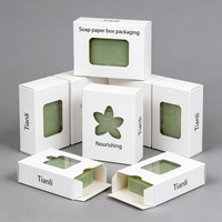 Impresión Digital, Logotipo Personalizado, MOQ Bajo, Embalaje de Cartón Biodegradable y Ecológico para Barras de Jabón, Envío por Ventana