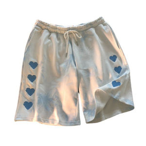 Pantalones cortos de pierna ancha con cordón de poliéster para mujer, Shorts con bordado de corazón de estilo elegante para verano, con logotipo personalizado para deporte - Product Image 5