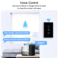 Interrupteur mural intelligent Wi-Fi en verre trempé pour rideaux électriques, télécommande pour moteur tubulaire de volet roulant