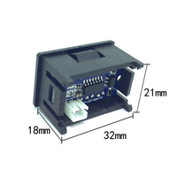 Mini 0.36 inci Layar LED Voltmeter Digital Panel Meter Rentang 0-100V DC Warna Merah Pengukur Tegangan dan Temperatur Mobil Listrik