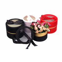 Xin — boîte à fleurs ronde avec couvercle transparent, fait à la main, de luxe, en pvc transparent, emballage de cadeaux pour roses, vente en gros