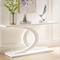 Table d'appoint en dalle de roche de style nordique moderne, crème, luxe léger italien, blanc laiteux, design pour entrée et séparation murale