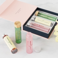 Tubes en verre personnalisés de 1g, 2g, 3g, 5g, vert, rose, safran, emballage alimentaire, flacons en verre hermétiques de qualité alimentaire avec bouchon en aluminium et bois, et cadeau