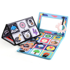 Jouets <span class=keywords><strong>miroir</strong></span> pour bébé Tummy-time <span class=keywords><strong>livre</strong></span> d'activités froissé doux avec énorme bébé <span class=keywords><strong>miroir</strong></span> sûr livres froissés interactifs pour bébés - Product Image 2