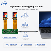 وحدة عرض OLED صغيرة 3552×3552 بدقة 4K وحجم 1.3 بوصة وسطوع 1600 شمعة مع لوحة تحكم من نوع C ومعتمدة من CE وFCC وRoHS للاستخدام في النظارات الواقع الافتراضي/الواقع المعزز الجراحية