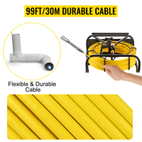 Caméra d'inspection de canalisation VEVOR 98,4 pieds/30 m 4,3 pouces avec fonction DVR et lumières LED, étanche IP68, boroscope
