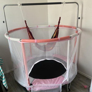 Zoshine Safe Indoor Mini Trampoline for Kids with Safety Enclosure Net and Basketball <strong>Hoop</strong> Toddler Jumping Bed - Product Image 5