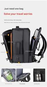 Sac à dos de voyage personnalisé avec logo, extensible, unisexe, fermeture éclair, sac à dos pour ordinateur portable avec poche à chaussures - Product Image 2