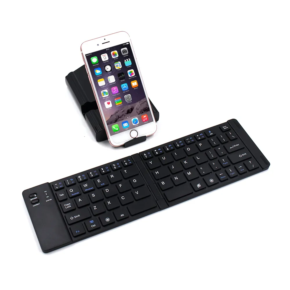 Mini teclado inalámbrico plegable recargable para juegos teclado Bluetooth plegable para tableta Bluetooth RC con teclado