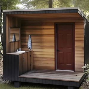 Sala de Sauna de vapor cuadrada de lujo moderna Panel de Control de computadora Estufa eléctrica de madera maciza Vapor seco Hemlock sólido - Product Image 3