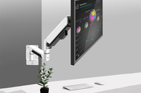 Swelix W3B Autres accessoires informatiques Support mural noir pour écran d'ordinateur portable Support pour bras de rotation à ressort à gaz pour 10-36"