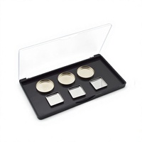 Palettes d'ombres à paupières magnétiques en ABS en gros d'usine, étuis infusés de poudre de fer avec miroirs, boîtes d'ombres à paupières sérigraphiées