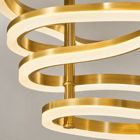 Lustre LED moderne et personnalisable Senfey à hauteur réglable, couleur personnalisable pour hall d'hôtel, escalier, foyer