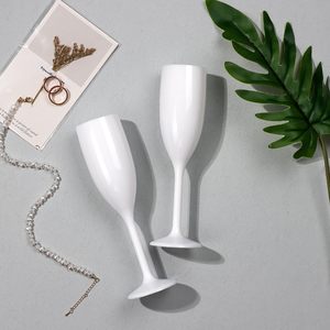 Flûtes à champagne incassables réutilisables en <span class=keywords><strong>plastique</strong></span> acrylique blanc avec logo personnalisé pour la fête de la douche nuptiale de mariage - Product Image 6