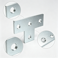 Support de panneau solaire en acier inoxydable galvanisé à chaud en forme de T à 4 trous, plaque de montage, rail de support PV, carport YUJI