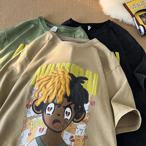 Camiseta de algodón con logotipo personalizado, <span class=keywords><strong>camisetas</strong></span> para hombre con logotipo impreso, Camiseta con estampado de pantalla de hojaldre de espuma <span class=keywords><strong>3D</strong></span>, Camiseta lisa de gran tamaño para hombre - Product Image 1