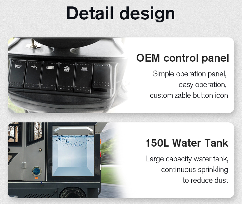 Industrial Electric All Closed Cab Floor Sweeper Driving Type Road Sweeper Street Cleaning Machine