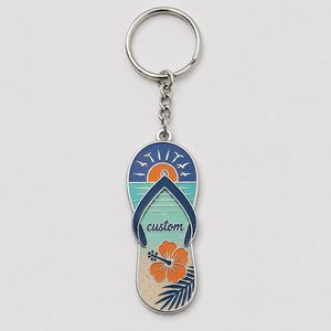 Llavero de chancla personalizado al por mayor de alta calidad, llavero con forma de sandalia de playa de verano, regalo de vacaciones para tiendas turísticas de la playa - Product Image 2