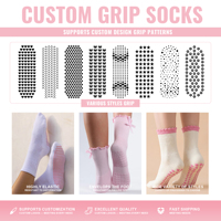 Chaussettes de sport à logo tendance pour femmes, antidérapantes, pour ballet, pilates, yoga, à volants, personnalisables, vente en gros