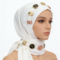 Épinglette personnalisée en métal, badge en émail souple, anneau pour foulard, boucle de hijab musulman pour femme, accessoires de bijoux de luxe
