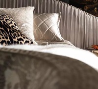 Lit double rembourré en nubuck pour chambre à coucher, de luxe, haut de gamme, moderne, taille king