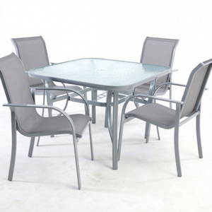 Leisure Modern <b>Aluminum</b> Frame Outdoor Dining <b>Table</b> and Chairs Set for Hotel Park & Villa Use - Product Image 2