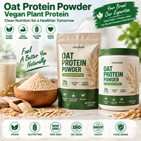 Poudre de protéines d'avoine végétalienne, protéines végétales, emballage prêt à la vente, sachet, pot, boîte pour les distributeurs et les propriétaires de marques, sans gluten