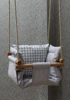 Hamac balançoire en bois pour bébé, jouets de balançoire à dos haut, cadeau de premier anniversaire