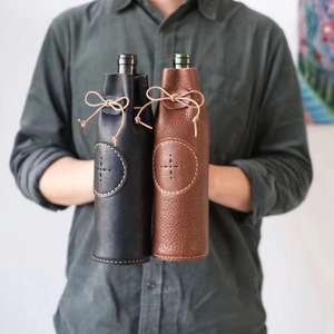 ของขวัญวันพ่อ: กระเป๋าหนังใส่ไวน์/ที่จัดเก็บไวน์/กระเป๋าหิ้ว/กล่องไวน์แบบมีเชือกผูก (สำหรับขวดเดียว) - Product Image 3