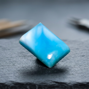 Pierres précieuses naturelles Larimar de haute qualité, octogonales 13x18mm, SUNSHINE JAIPUR GEMS MINERALS, bleu foncé, bleu ciel clair, pierres précieuses en vrac - Product Image 4