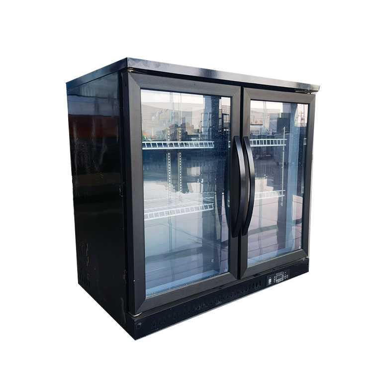 refrigerator black glass mirror door mini