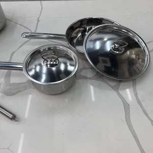 Набор элитной посуды из нержавеющей стали с толстым дном: большая кастрюля, сковорода, суповая кастрюля. Высококачественный комплект из 35 предметов. - Product Image 3