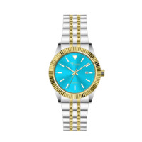 Montre à bord moderne unisexe en métal avec affichage de la date