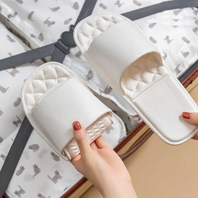 Custom Logo Foldable Soft Unisex Slipper Lighjt Weight Flat Slide Slipper Women Eva Hotel Slippers for Home Bathroom Women Men