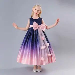 New Girls Kids Flower Elegant Fashion Princess Party Dresses Roupa infantil Natal Aniversário Casamento Party Baby Girl Dress