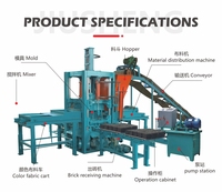 Machine de fabrication de blocs de béton hydraulique entièrement automatique QT3-15, ligne de production complète pour blocs creux, pavés autobloquants et briques.